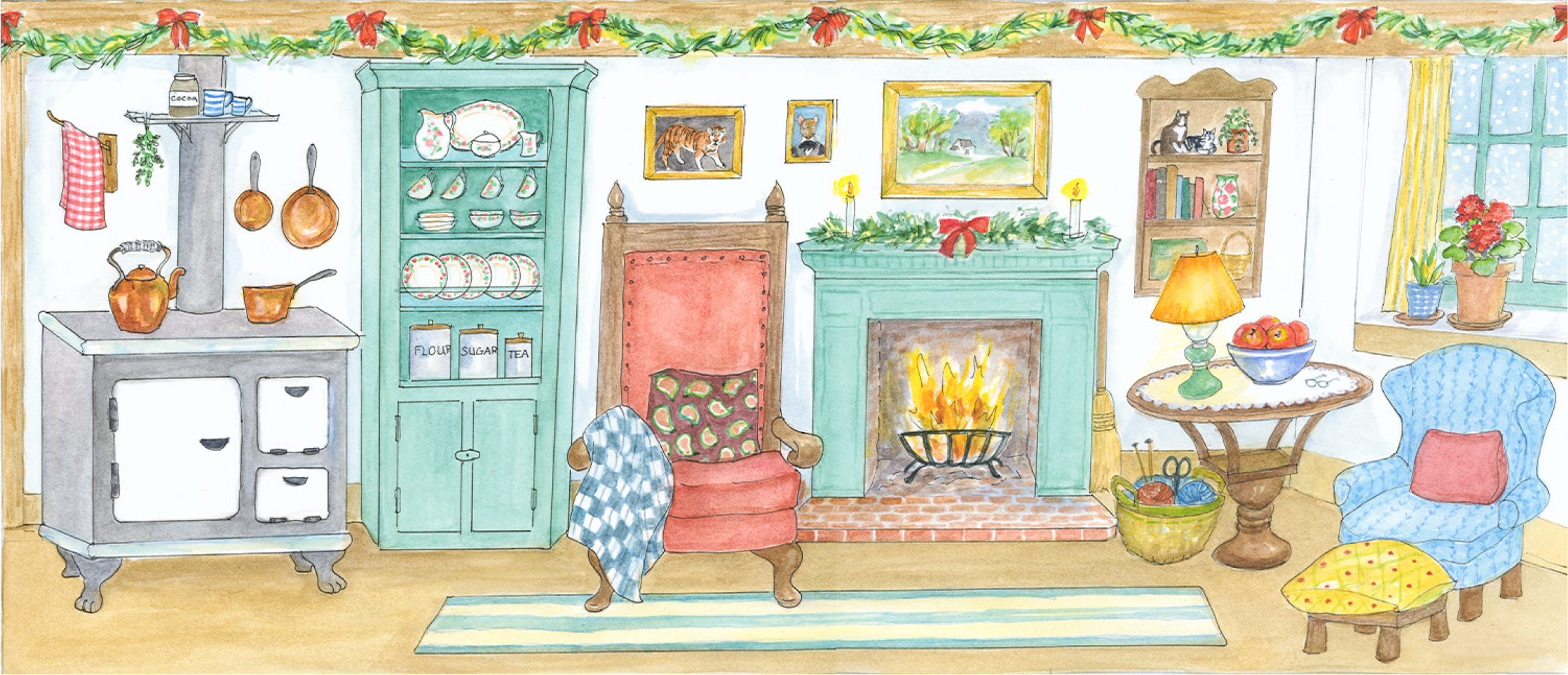 #3002 - Cat's Christmas Cottage Paper Doll Kit