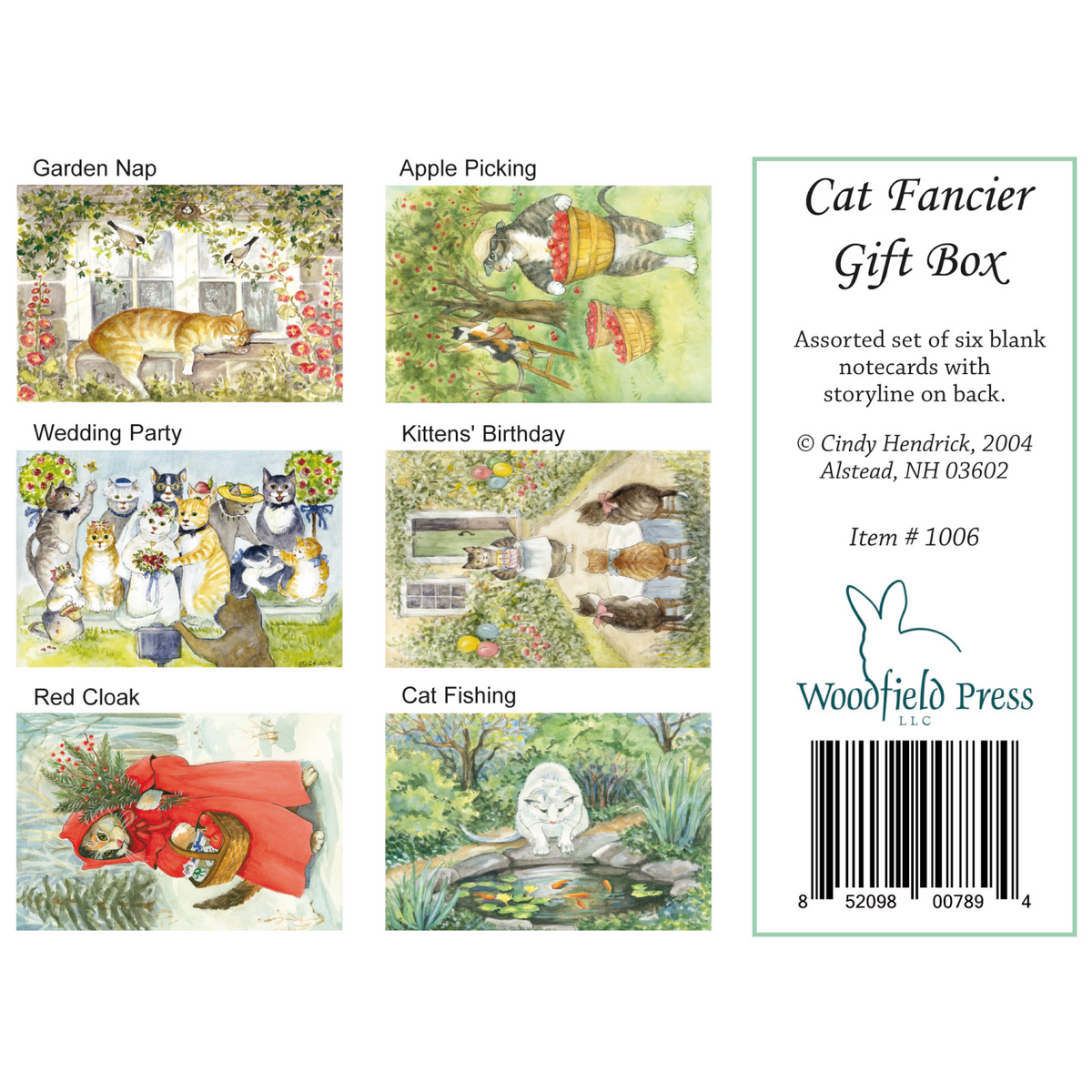 Item 1006 Cat Fancier Notecard Assortment with six different images