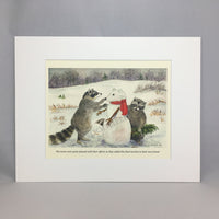 Item 2766 Building a Snow Racoon Print