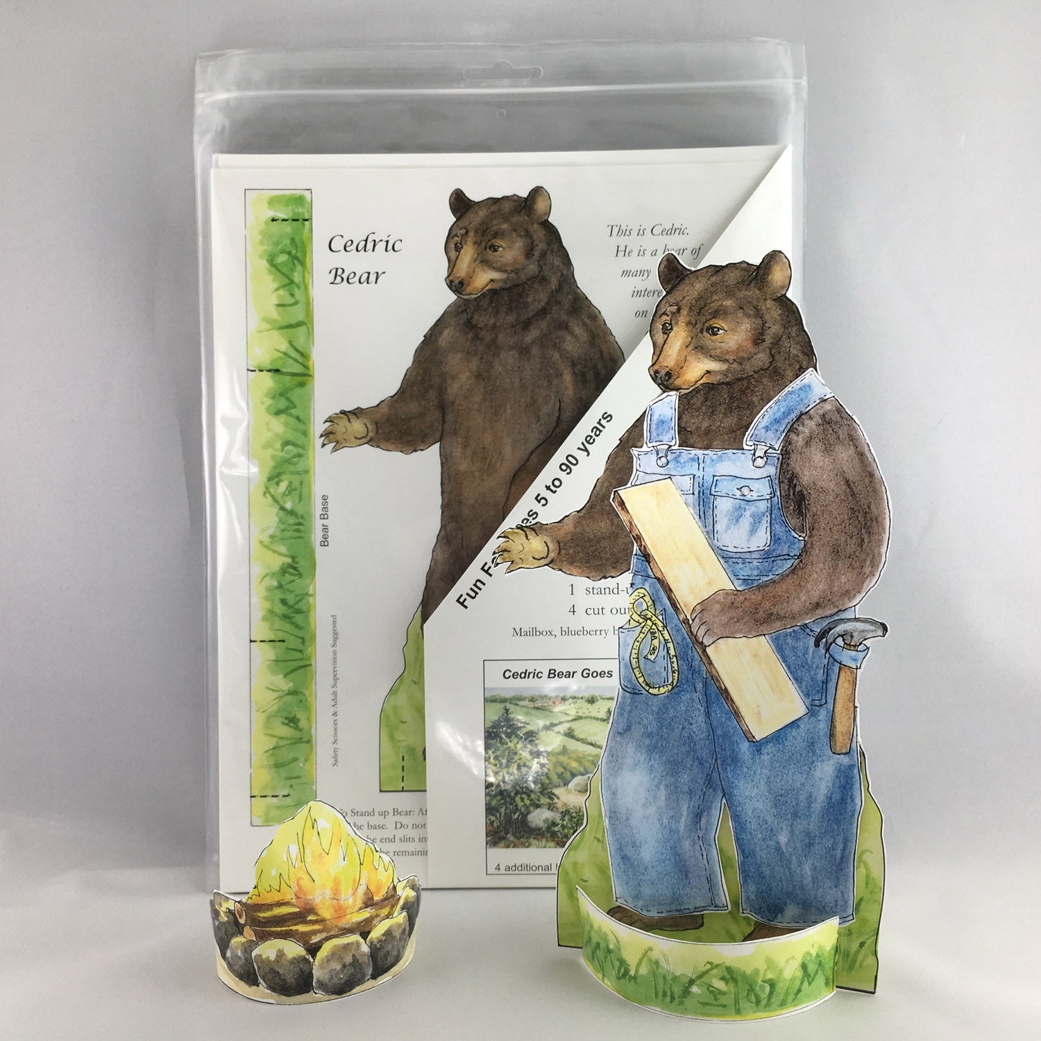 Item 3000 Cedric Bear Paper Doll Kit