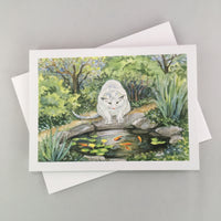 #308G - Cat Fishing Giclee Notecard - SPECIAL ORDER