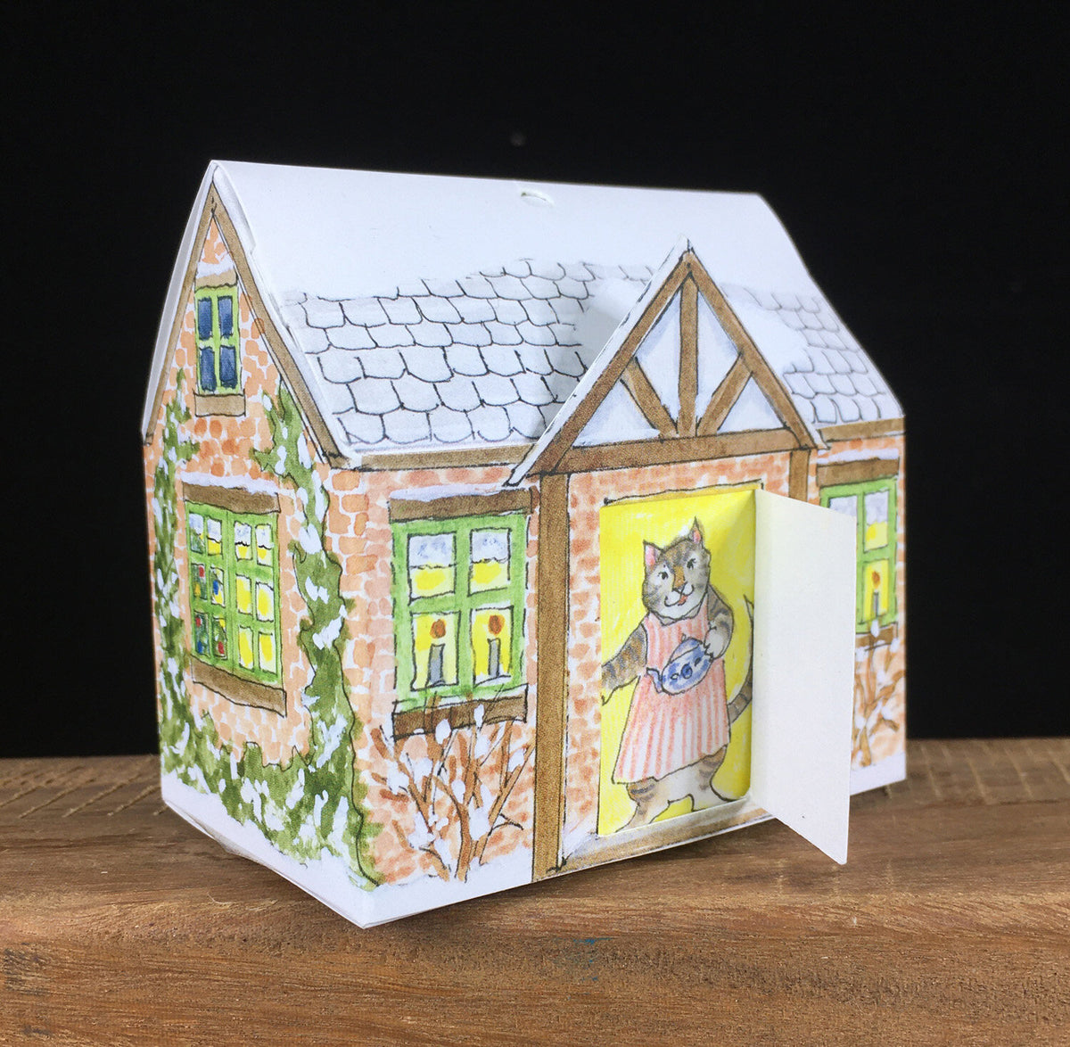 Item 3501 Cat's Cottage Christmas Keepsake front view standalone