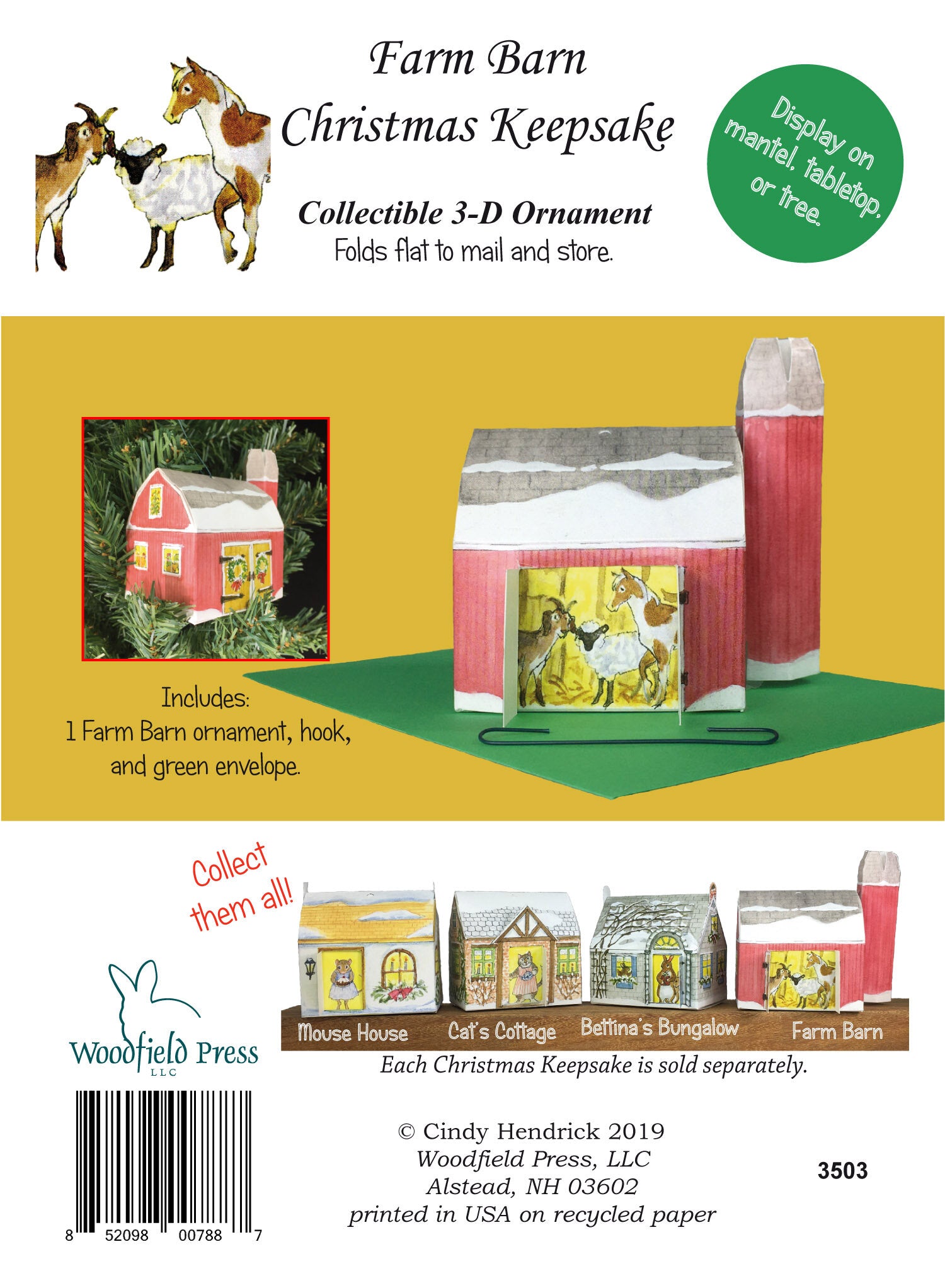 3503 Farm Barn Christmas Ornament