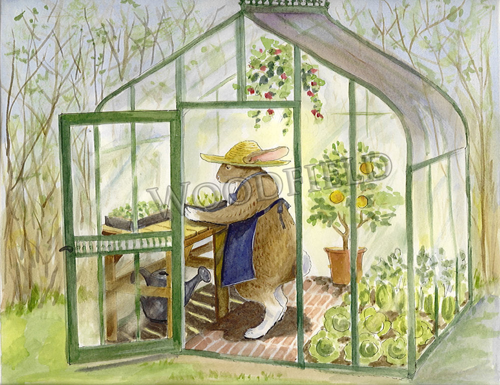 #2004 - Greenhouse Rabbit Print - #2004G