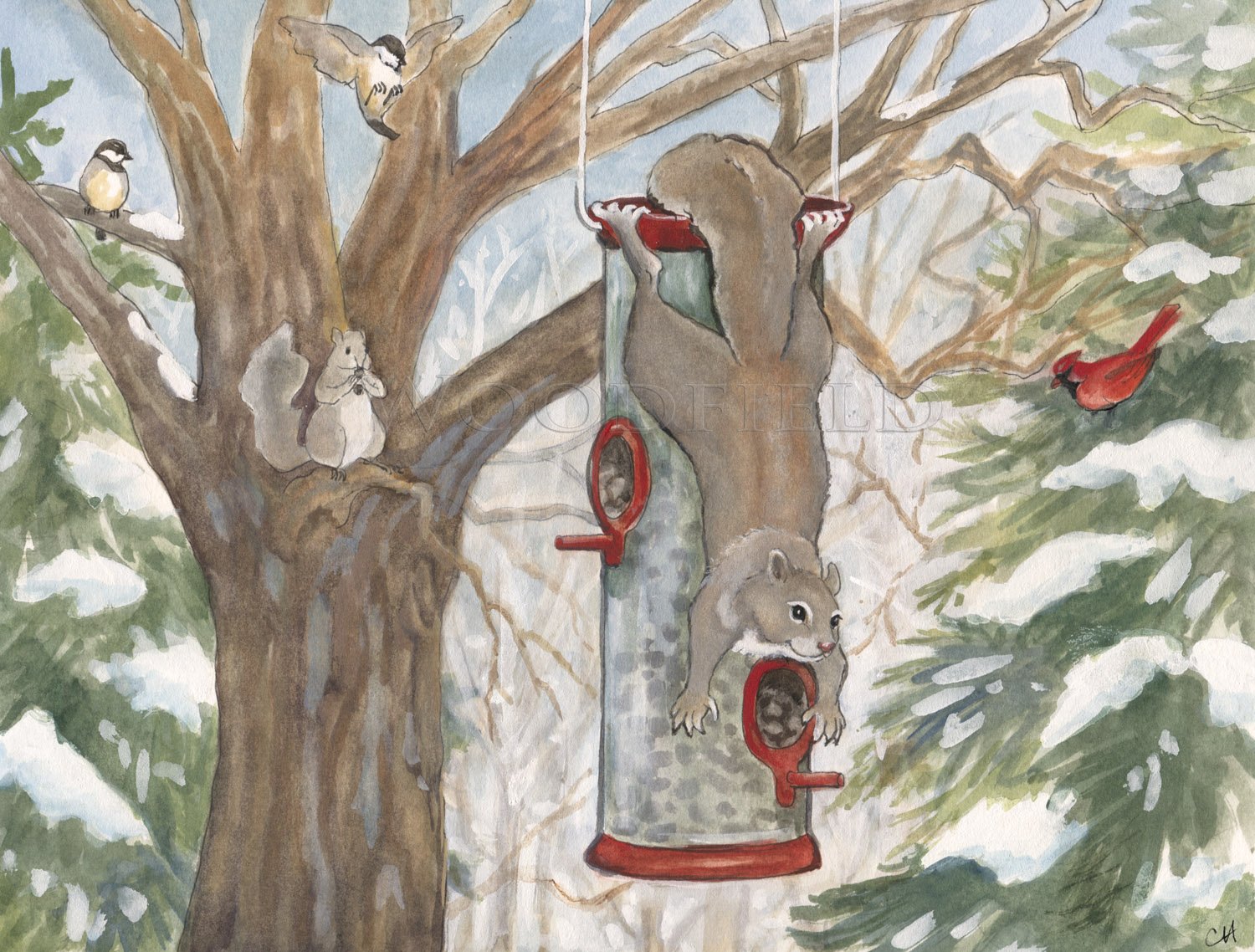 #2753 - Chester's Bird Feeder Print - #2357G