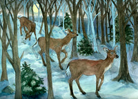 #2760 - Winter Deer Walk Print - #2760G