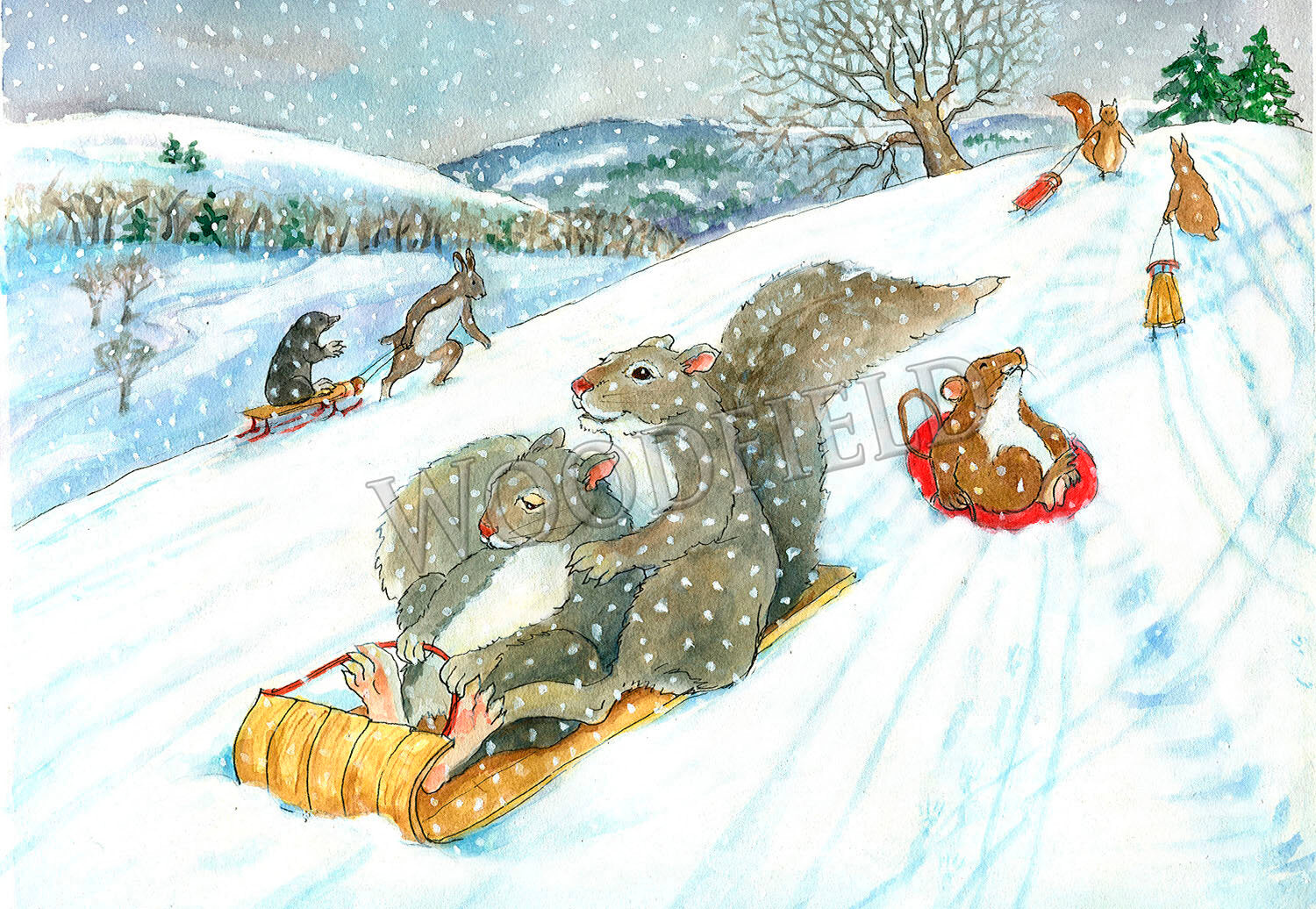 #7761 - Sledding Fun Magnetic Notepad
