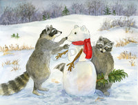 #2766 - Building a Snow Racoon Print - #2766G