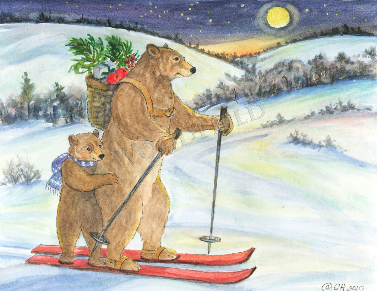 Item 770 Bears Skiing Notecard image