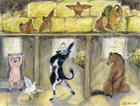 #2774 - Barnyard Yoga Print - #2774G