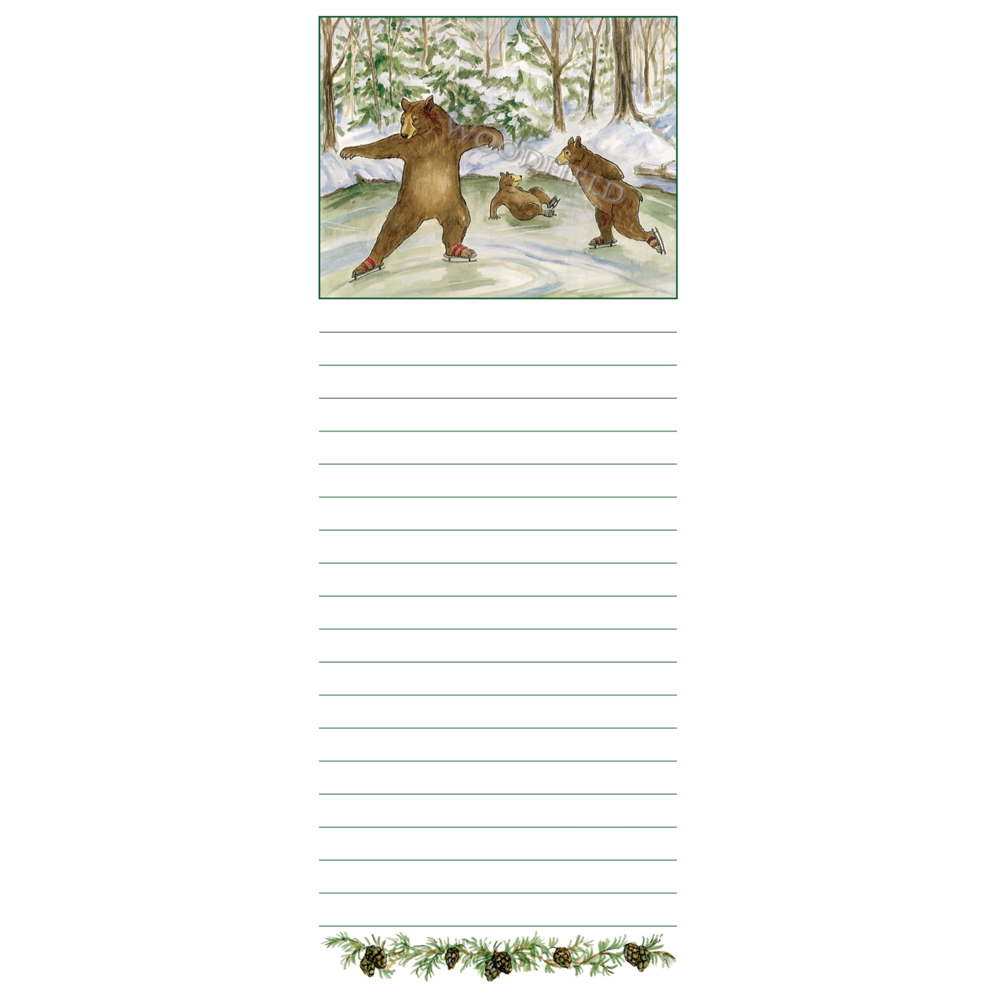 Item 7752 Skating Bears Magnetic Notepad