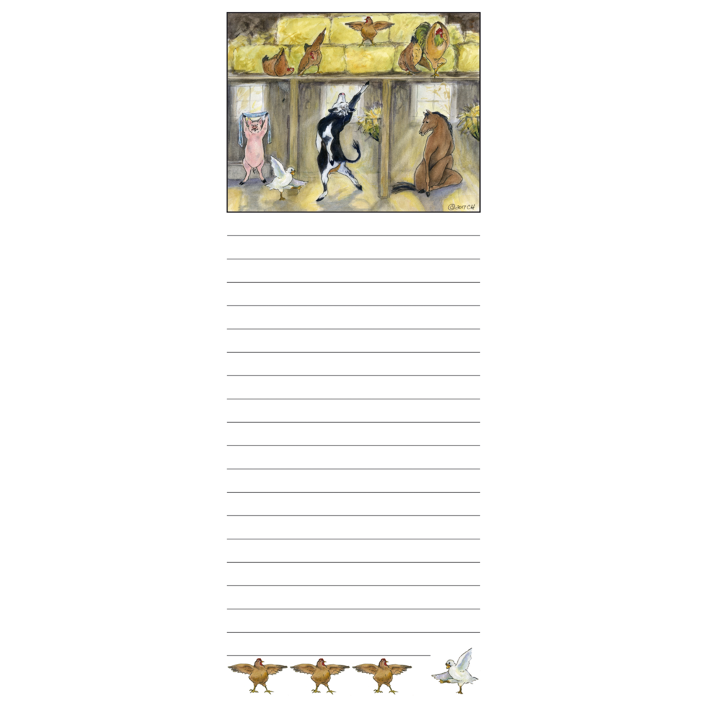 Item 7774 Barnyard Yoga Magnetic Notepad