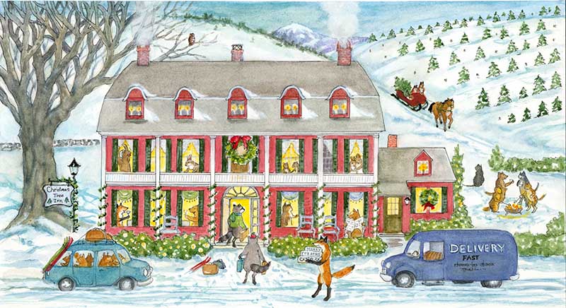 G28103 "Christmas Tree Inn" Giclee Print - 22" x  16" Mat - Signed by Cindy Hendrick (Copy) (Copy)