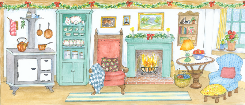 #3002 - Cat's Christmas Cottage Paper Doll Kit