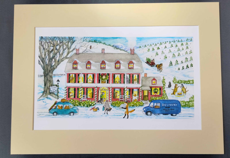 G28103 "Christmas Tree Inn" Giclee Print - 22" x  16" Mat - Signed by Cindy Hendrick (Copy) (Copy)