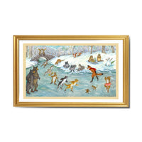 G28102 "Skating Party" Giclee Print - 22" x  16" Mat - Signed by Cindy Hendrick