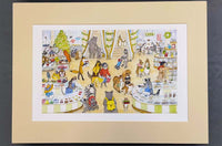 G28101 Holiday Shopping Spree! Giclee Print - 22" x  16" Mat - Signed by Cindy Hendrick