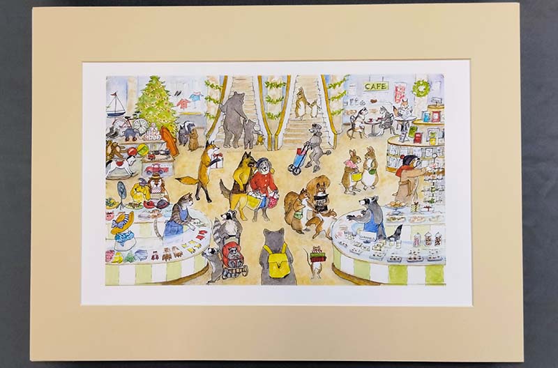 G28101 Holiday Shopping Spree! Giclee Print - 22" x  16" Mat - Signed by Cindy Hendrick
