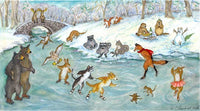 G28102 "Skating Party" Giclee Print - 22" x  16" Mat - Signed by Cindy Hendrick