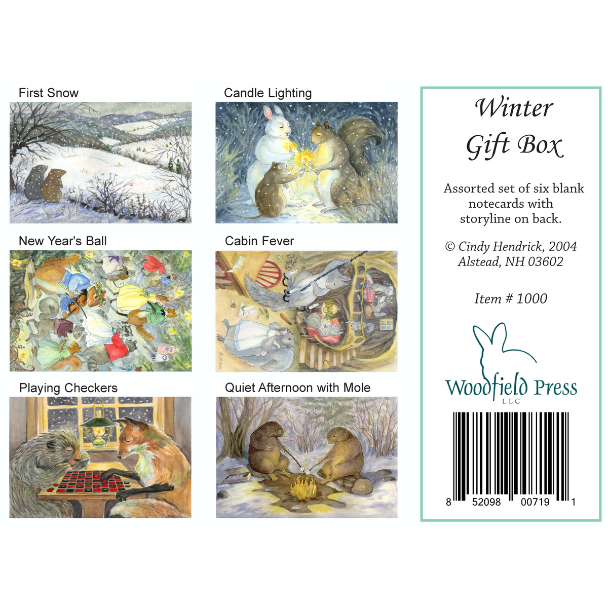 Item 1000 Winter Notecard Assortment with six different winter images