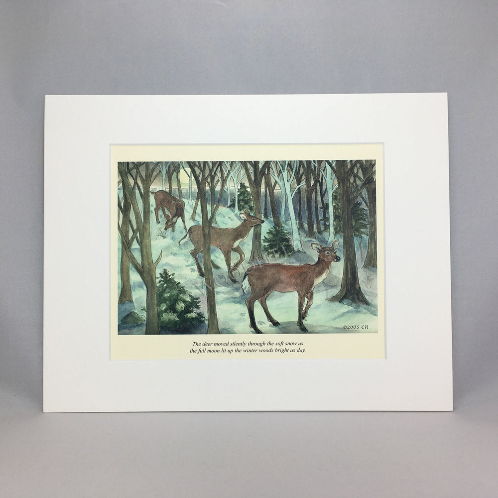 Item 2760 Winter Deer Walk Print