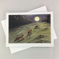 #307 - Foxes Moonlight Notecard