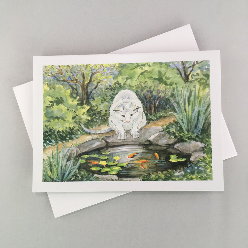 #308 - Cat Fishing Notecard