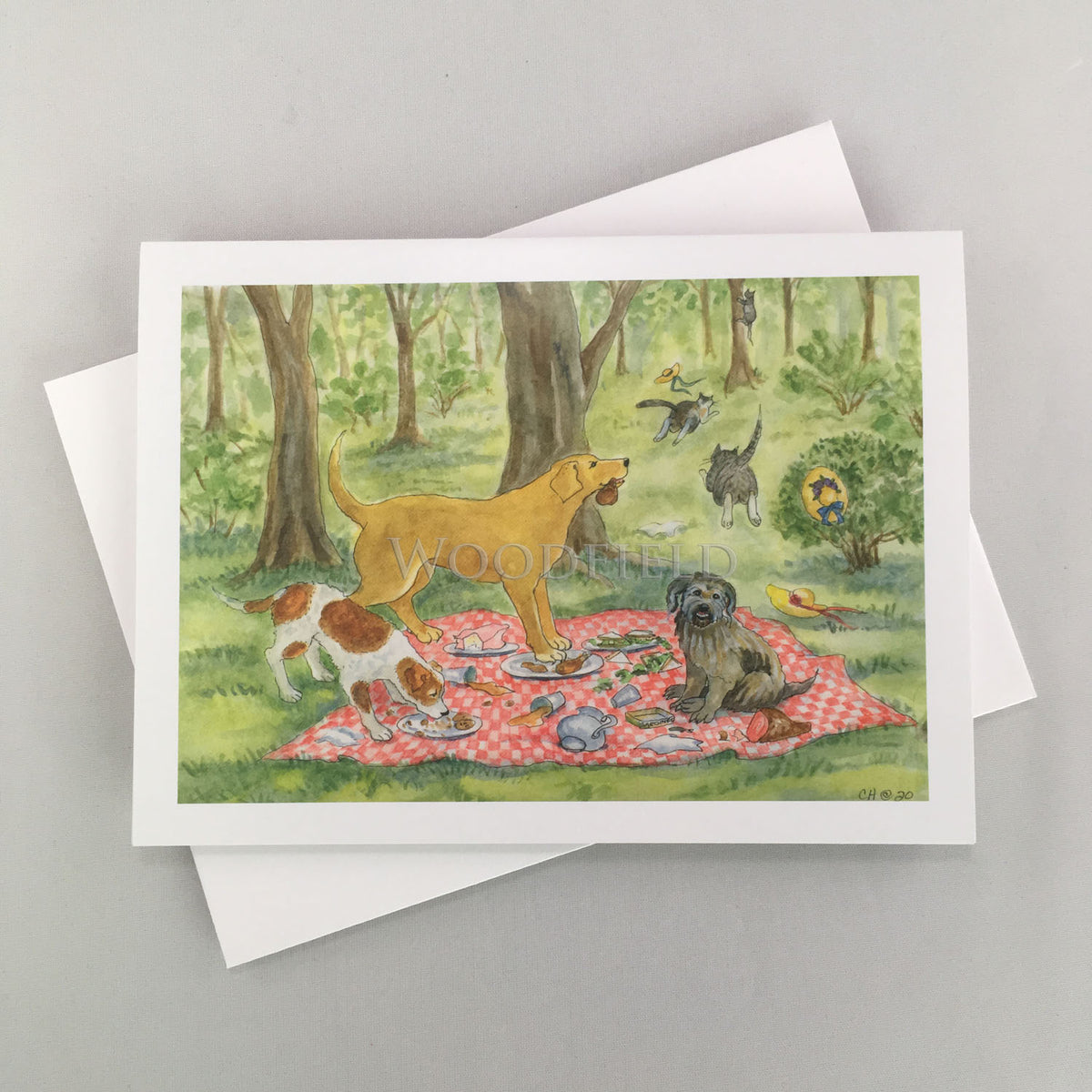 #315 - Bad Dog Picnic Notecard