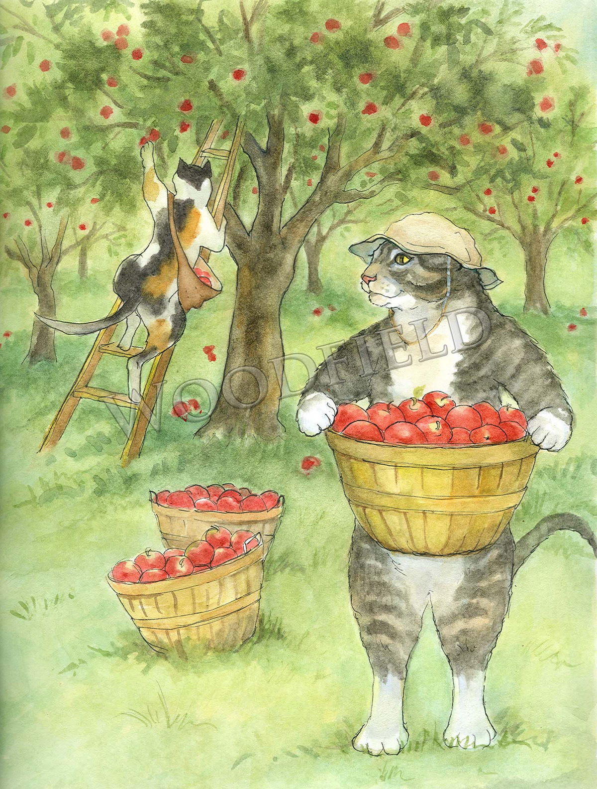 Item 320 Apple PIcking Notecard image