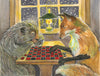 Item 748 Playing Checkers Notecard image