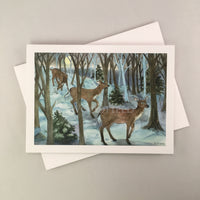 #760 - Winter Deer Walk Notecard