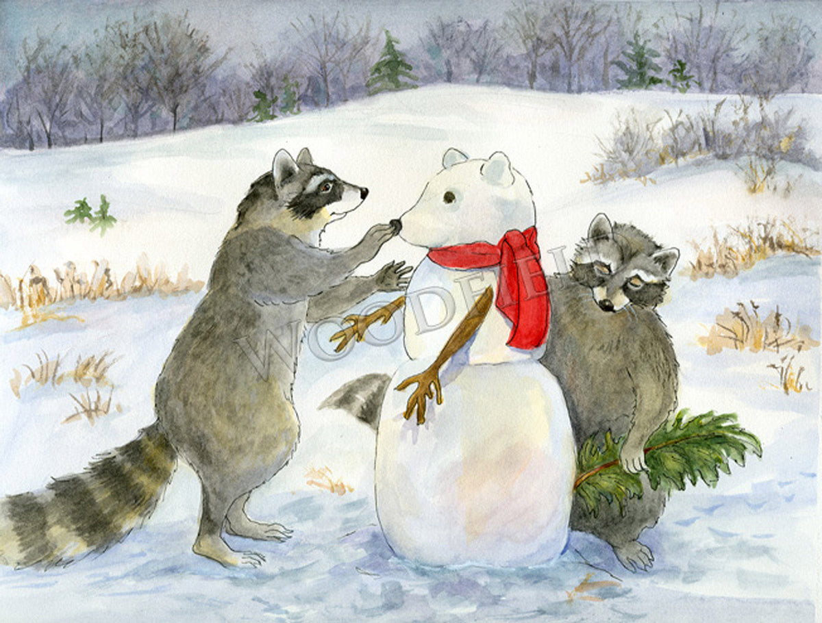 Item 766 Building a Snow Racoon Notecard image