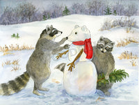 Item 766 Building a Snow Racoon Notecard image