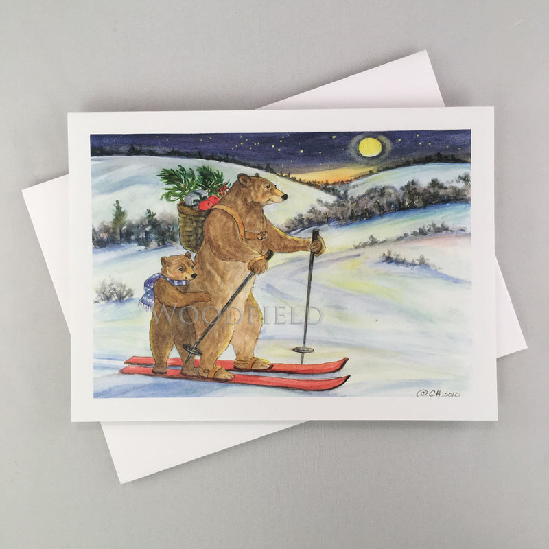 #770 - Bears Skiing Notecard
