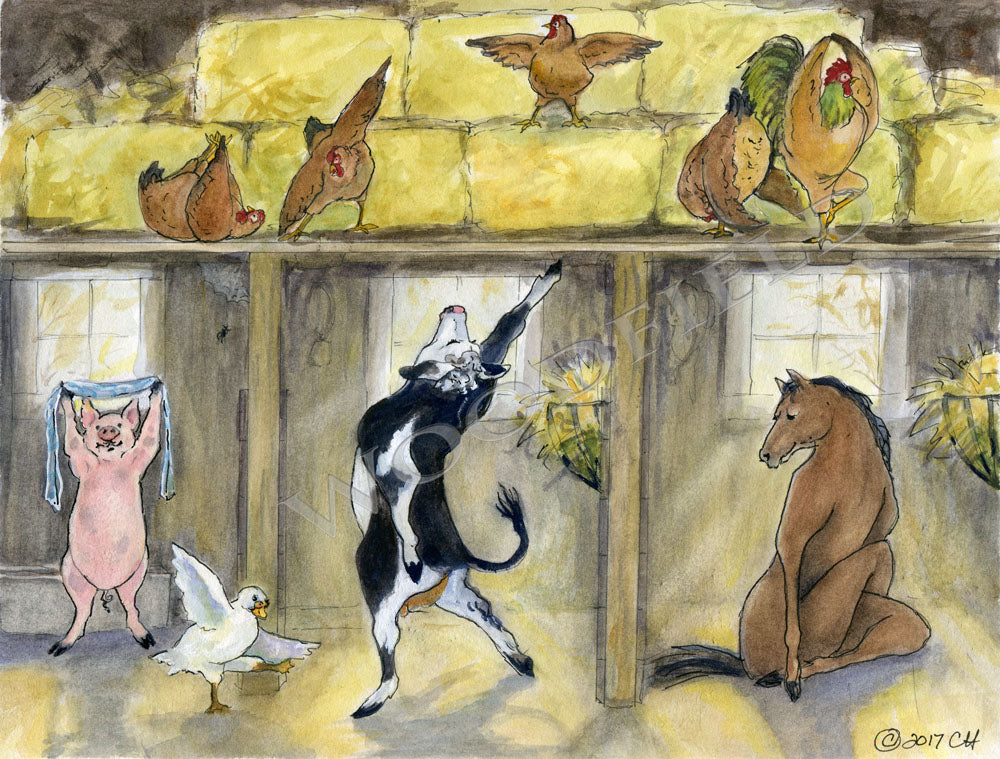 Item 774 Barnyard Yoga Notecard image