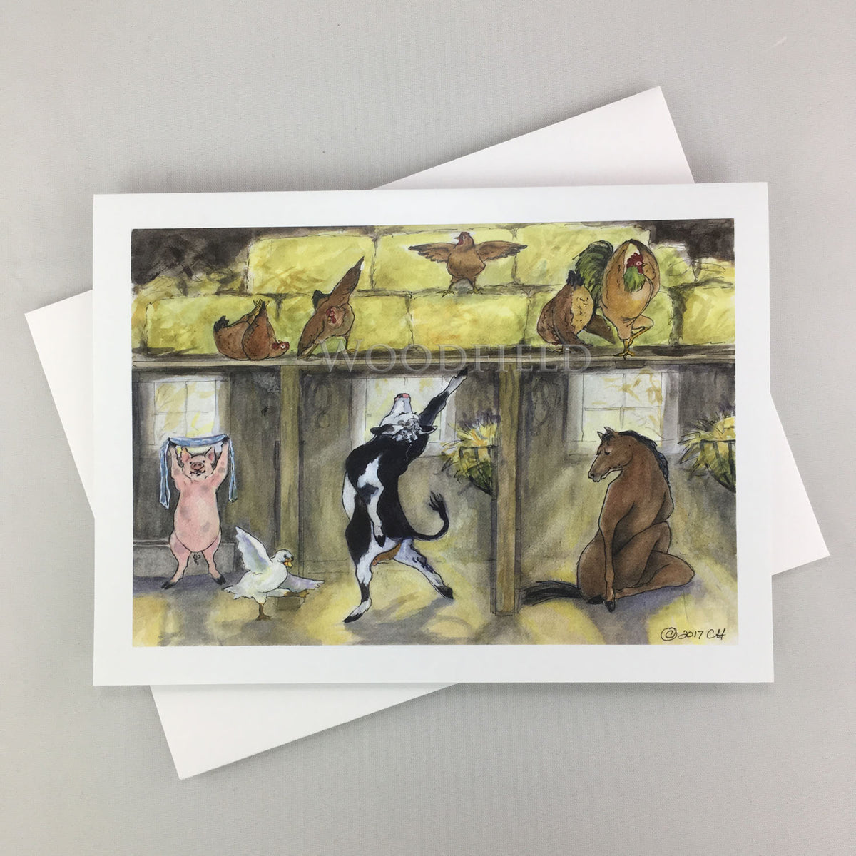 #774 - Barnyard Yoga Notecard